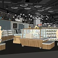 Bright Supermarket Department Store With Customers Shopping And Well Stocked Shelves
