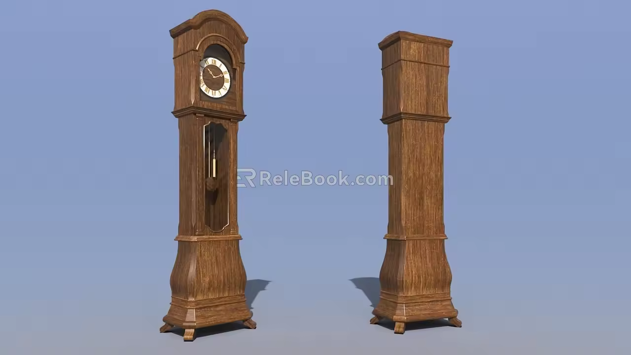 Retro Floor Clock 3d model