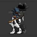 Detailed Futuristic Armored Robotic Character With Winged Structure And Weapons