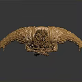 Man in Golden Armor Statue with Outstretched Arms and Intricate Design