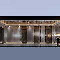Sleek Luxury Hotel Corridor Interior Design With Warm Ambient Lighting And Elegant Geometric Patterned Carpet
