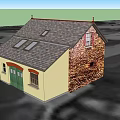 Charming Detached House With Stone Exterior Red Brick Accents Grey Roof And Skylights