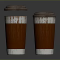 Disposable Coffee Cups With Brown Lids And White Base For Hot Beverages