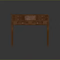 Traditional Brown Wooden Desk With Multiple Drawers And Brass Handles