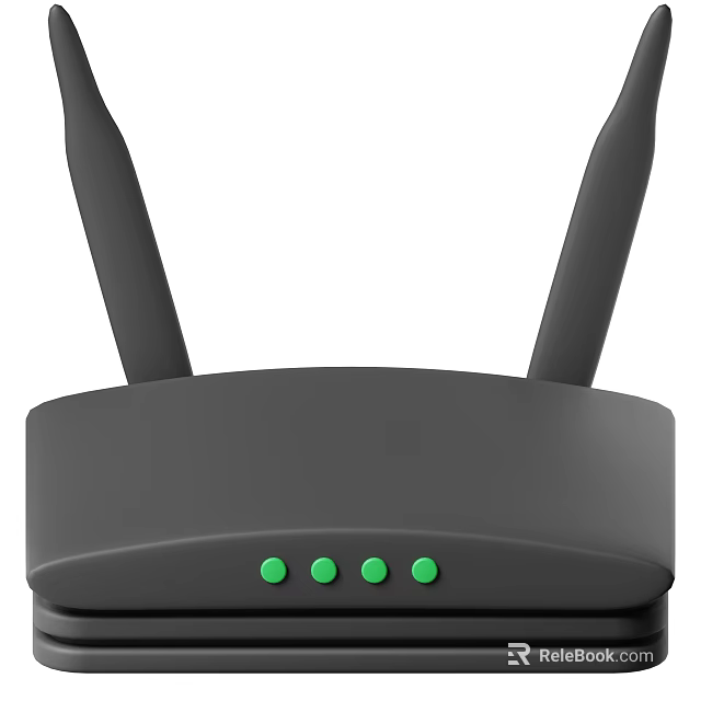 Smart Wireless Router With Dual Antennas And Green Indicator Lights 3d model 