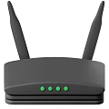 Smart Wireless Router With Dual Antennas And Green Indicator Lights 3d model