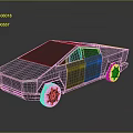Futuristic Electric Truck 3D Model With Angular Design And Large Tires
