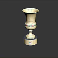 Golden Award Trophy With Decorative Bands And Reflective Base On Dark Background