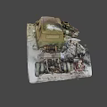 Abandoned Rusty Old Truck with Worn-Out Body Surrounded by Junk and Debris