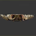 Detailed Red Clawed Crab with Brown Shell on White Display Board