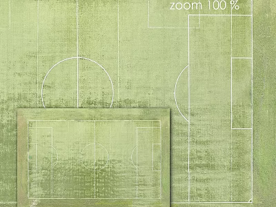 Football Field Components With White Markings And Scaled Layouts On Green Surface 3d model