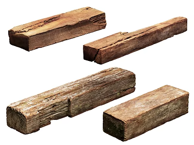 Old Wooden Beams With Rustic Texture For Decorative And Structural Use 3d model