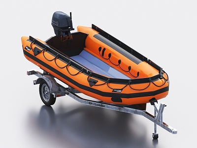 lifeboat trailer motorboat assault boat kayak model