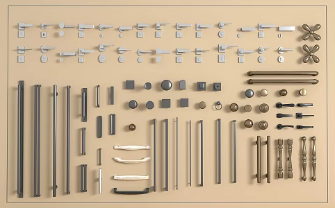 Hardware door lock hardware handle door handle 3d model