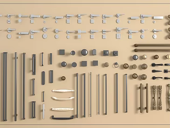 Hardware door lock hardware handle door handle 3d model