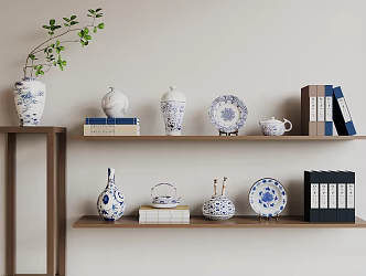 New Chinese-style Blue and white porcelain vase 3d model