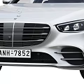White Mercedes Luxury Sedan With Modern Design Black Roof And LED Headlights