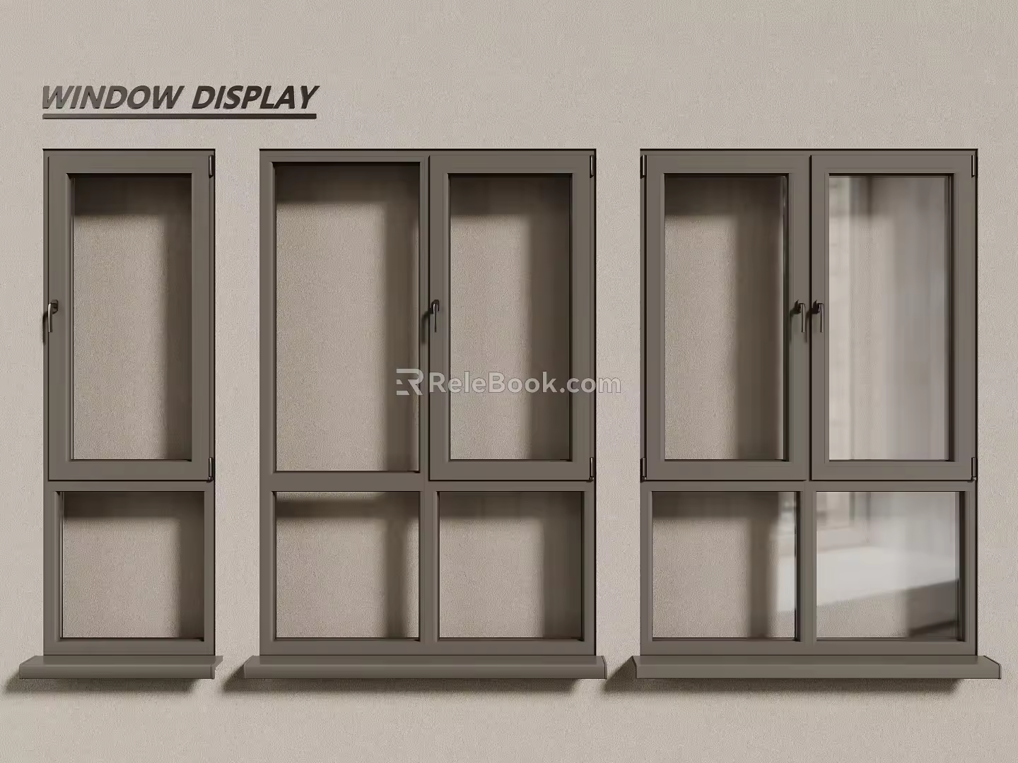 modern windows aluminum alloy windows casement windows floor-to-ceiling windows 3d model