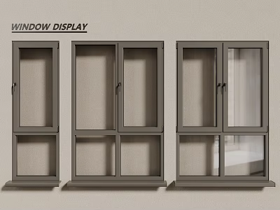 modern windows aluminum alloy windows casement windows floor-to-ceiling windows 3d model