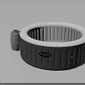 Inflatable Round Home Furniture Bathtub With Gray And White Design And Control Unit