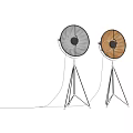 Modern Floor Lamps With Tripod Base And Round Reflective Shades For Studio Decor
