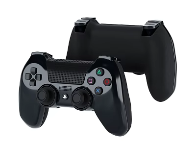 Ergonomic Black Game Controller With Comfortable Grip For Entertainment Gaming Device 3d model