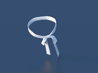 White Bow Tie As Essential Daily Living Accessory On Blue Background 3d model
