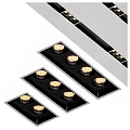 Modern Recessed Downlights And Spotlights With Black Frame And Gold Bulbs For Indoor Lighting