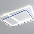 Modern Square And Round Ceiling Lights With Blue Frame And LED Illumination 3d model