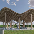 New Chinese Style Pavilion Bagua Pavilion Modern Pavilion Chinese Style Gallery Rack Chinese Style Pavilion Park Gallery Rack Special-Shaped Gallery Rack 3d model