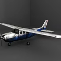 Old Worn Blue And White Propeller Airplane Exterior Design Details