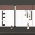 Elegant Modern Wardrobe With Double Glass Doors Gold Handles And Open Shelves
