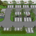 Eco Friendly Parking Lot Design Featuring Trees Greenery and Paved Surface