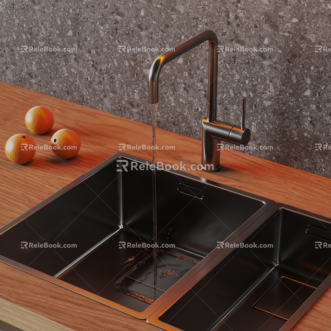 Modern vegetable sink 3d model