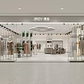 Modern Clothing Store Window Display With Dressed Mannequins Green Plants And Bright Lighting