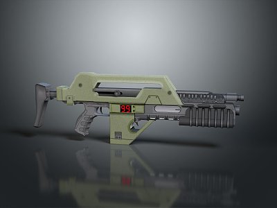 rifle semi-automatic rifle combat rifle battle rifle carbine war rifle attack rifle 3d model