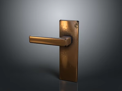 Brass Door Handle For Home Hardware With Modern Design And Durable Metal 3d model