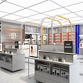 Modern Specialty Store Interior With Open Layout Display Shelves And Various New Products
