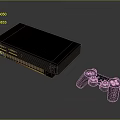 Modern Black Game Console With Wireless Controller For Home Entertainment System