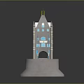 London Tower Bridge Architecture With Blue Structure Golden Tops And Grey Piers