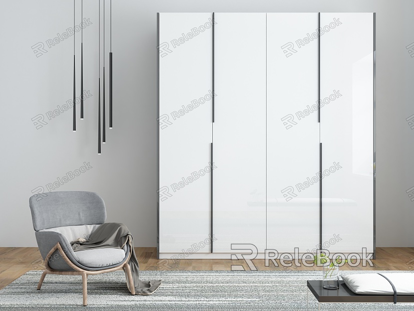 Light Luxury Wardrobe Simple Open Door Wardrobe model