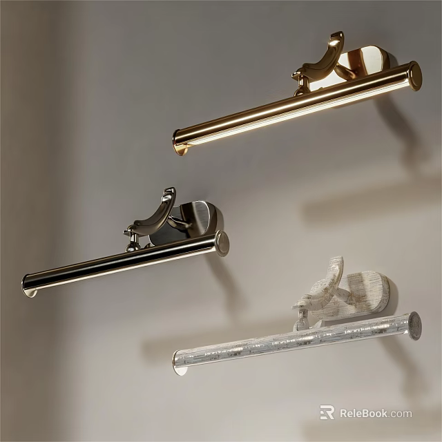 Modern Wall Lamps With Sleek Designs In Gold Silver And Transparent Finishes 3d model 