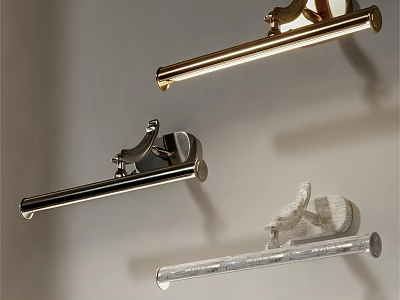 Modern Wall Lamps With Sleek Designs In Gold Silver And Transparent Finishes 3d model