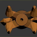 Golden Purple Rod Weapon With Diamond Shaped Ornament And Base