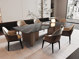Modern Dining Table and Chair 3d model
