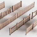 Decorative Wooden Railings With Various Design Styles And Different Structural Features 3d model