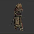 Ancient Ornate Armor With Intricate Gold Decorations And Battle Ready Design