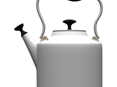 Modern White Kettle Kitchen Utensil With Black Accents And Ergonomic Handle 3d model