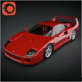 Red Classic Sports Car With Sleek Body Rear Spoiler And Alloy Wheels