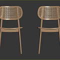 Modern Light Wood Leisure Chairs With Woven Back And Seat Design
